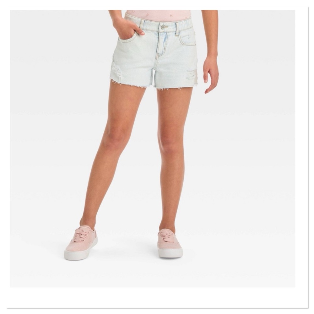 Girl’s Mid-Rise Cutoff Jean Shorts Art Class Blue